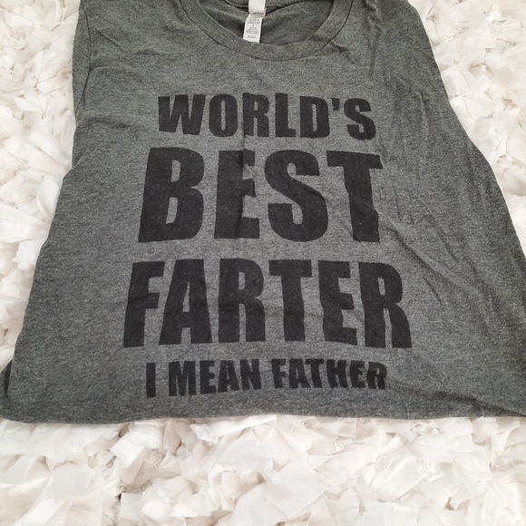 4 / $20 Novelty World's Best FARTer Tee Men's Small EUC Gray Short Sleeve - Picture 2 of 5